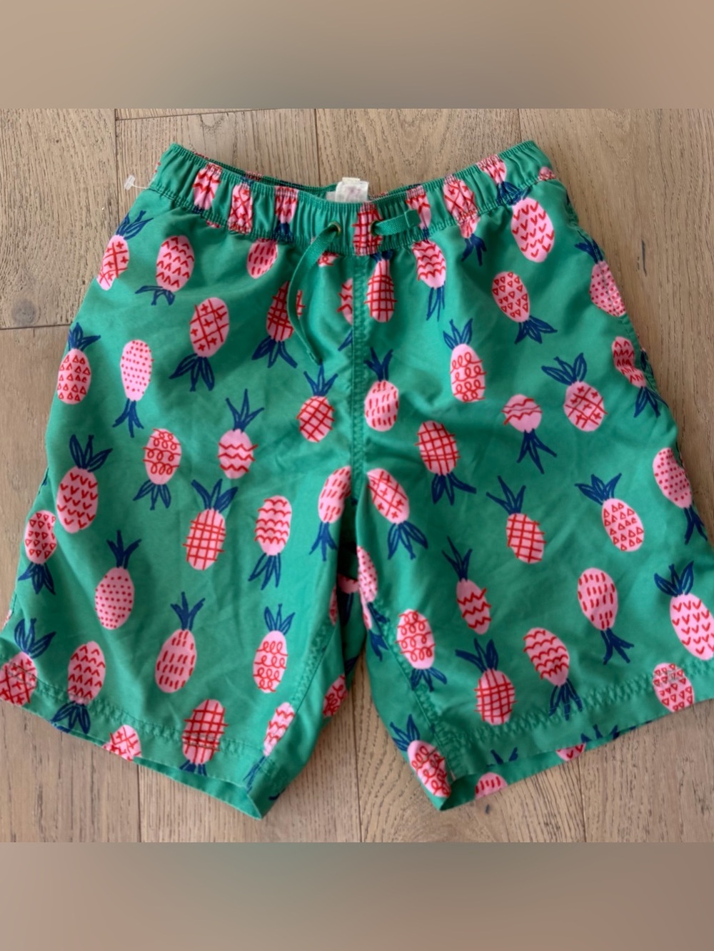 Hanna Andersson Boys Pineapple Swimtrunks Size 12